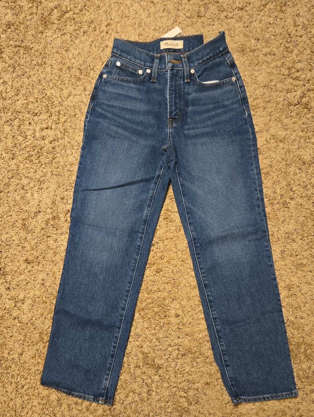 Madewell Women's Dark Blue Relaxed Straight Jeans Size 23P